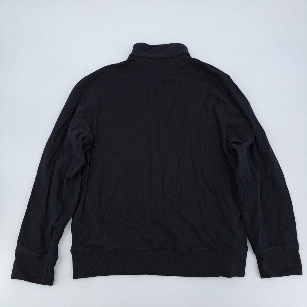 Polo Ralph Lauren 1/4 Zip Pullover Mens Large Cotton Viscose Black Solid Logo - Picture 9 of 9
